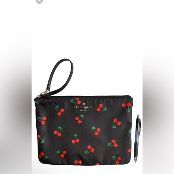Kate Spade Black and Cherry Wristlet Pouch - Picture 2 of 5